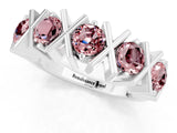 White gold Round Morganite Channel Set Band with X-Prong Detail_7