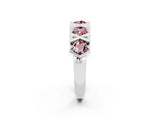 White gold Round Morganite Channel Set Band with X-Prong Detail_8
