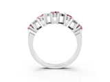 White gold Round Morganite Channel Set Band with X-Prong Detail_9