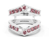 White gold Round Morganite Channel-Set Chevron Band_6