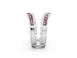 White gold Round Morganite Channel-Set Chevron Band_8