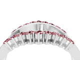 White gold Round Morganite Chevron Contour Band with Prong Setting_10