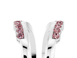 White gold Round Morganite Chevron Contour Band with Prong Setting_11