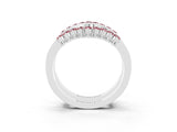White gold Round Morganite Chevron Contour Band with Prong Setting_9