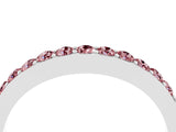 White gold Round Morganite Curved Wedding Band with Channel Setting_10