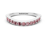 White gold Round Morganite Curved Wedding Band with Channel Setting_6