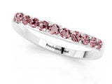 White gold Round Morganite Curved Wedding Band with Channel Setting_7
