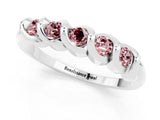White gold Round Morganite Eternity Band with Twist Prong Setting_19