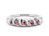 White gold Round Morganite Eternity Band with Twist Prong Setting_19