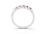 White gold Round Morganite Eternity Band with Twist Prong Setting_22