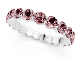 White gold Round Morganite Eternity Band with U-Prong Setting_31