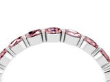 White gold Round Morganite Eternity Band with U-Prong Setting_34