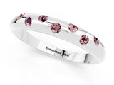 White gold Round Morganite Flush-Set Comfort Fit Band_7