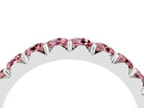 White gold Round Morganite Half Eternity Band with Classic Prong Setting_10