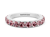 White gold Round Morganite Half Eternity Band with Classic Prong Setting_6