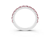 White gold Round Morganite Half Eternity Band with Classic Prong Setting_9