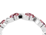 White gold Round Morganite Half Eternity Band with Wave Prong Setting_10
