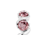 White gold Round Morganite Half Eternity Band with Wave Prong Setting_11