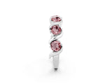 White gold Round Morganite Half Eternity Band with Wave Prong Setting_8