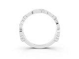 White gold Round Morganite Leaf Eternity Band with Bezel Setting_39