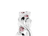 White gold Round Morganite Leaf Eternity Band with Bezel Setting_41