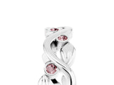 White gold Round Morganite Leaf Eternity Band with Bezel Setting_83