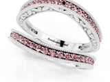White gold Round Morganite Milgrain Eternity Band with Channel Setting_19