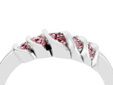 White gold Round Morganite Multi-Row Crossover Band_10
