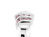 White gold Round Morganite Multi-Row Crossover Band_11