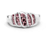 White gold Round Morganite Multi-Row Crossover Band_6