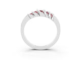 White gold Round Morganite Multi-Row Crossover Band_9