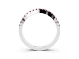 White gold Round Morganite Pavé Curved Band with Shared Prong Setting_9