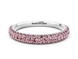 White gold Round Morganite Pavé Eternity Band with Shared Prong Setting_6