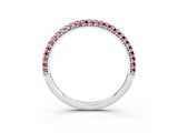 White gold Round Morganite Pavé Eternity Band with Shared Prong Setting_9