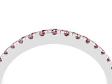 White gold Round Morganite Pavé Half Eternity Band with Shared Prong Setting_10
