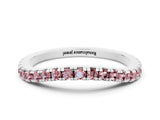 White gold Round Morganite Pavé Half Eternity Band with Shared Prong Setting_6