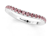 White gold Round Morganite Pavé Half Eternity Band with Shared Prong Setting_7