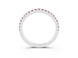 White gold Round Morganite Pavé Half Eternity Band with Shared Prong Setting_9
