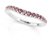 White gold Round Morganite Pavé Set Curved Wedding Band_11