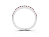 White gold Round Morganite Pavé Set Curved Wedding Band_13