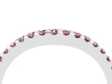 White gold Round Morganite Pavé Set Curved Wedding Band_14