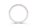 White gold Round Morganite Pavé Set Eternity Band with Micro Prong Setting_9