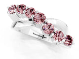 White gold Round Morganite Prong-Set Crossover Band_7