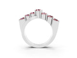 White gold Round Morganite Prong-Set Crossover Band_9