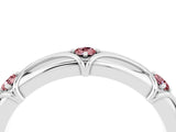 White gold Round Morganite Prong Set Milgrain Eternity Band_10
