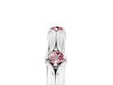 White gold Round Morganite Prong Set Milgrain Eternity Band_11