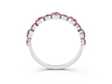 White gold Round Morganite Scalloped Prong Set Eternity Band_21