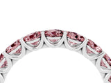 White gold Round Morganite Shared Prong Eternity Band_10