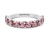 White gold Round Morganite Shared Prong Eternity Band_6