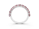 White gold Round Morganite Shared Prong Eternity Band_9